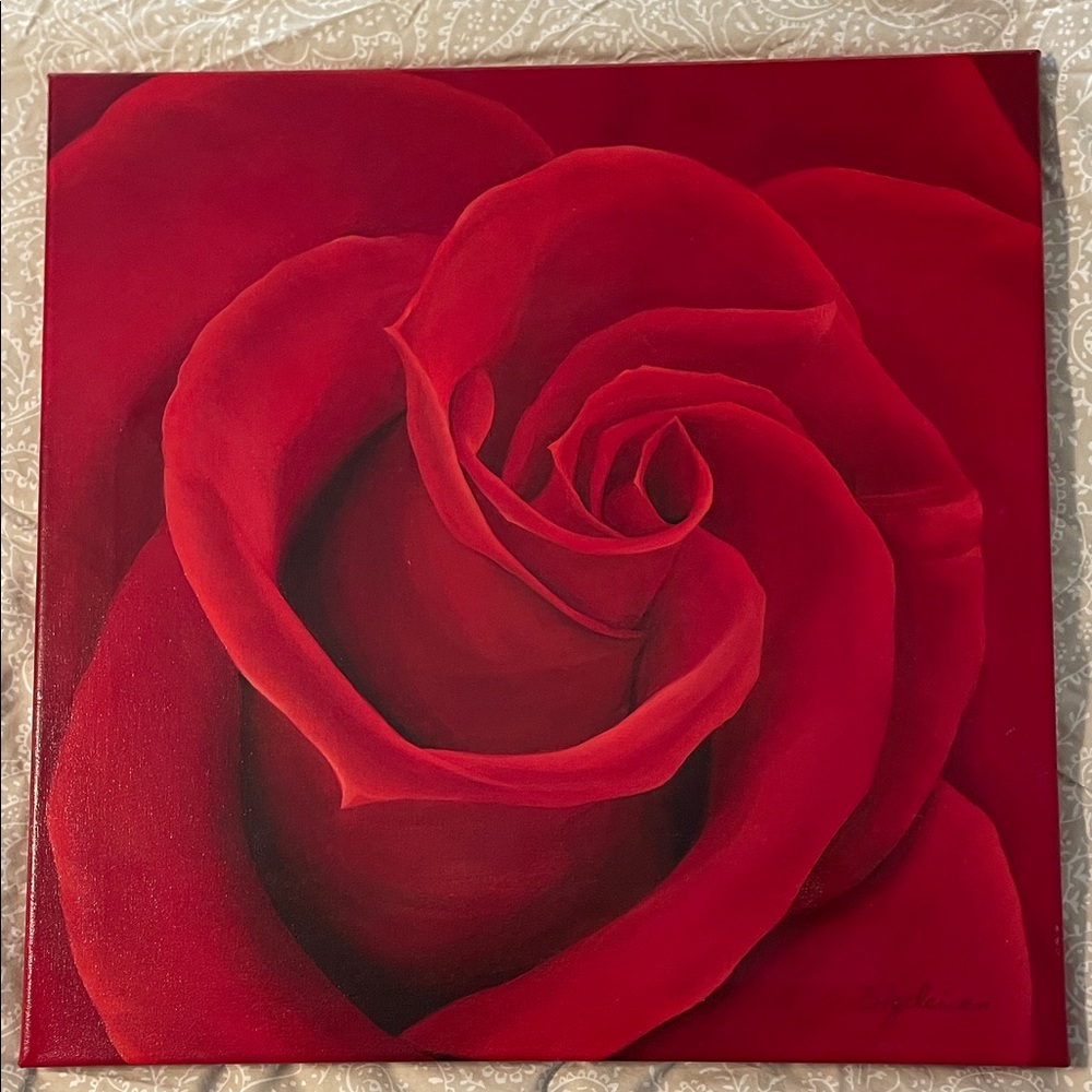 Original oil, Opus 5, by noted botanical artist Deborah Bigeleisen. 20”x 20”